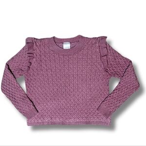 Modern Moments by Gerber Toddler Girls 5T Textured Knit Sweater Ruffle Shoulder